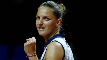 Pliskova celebra su pase a la final de Stuttgart.