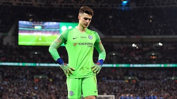 Kepa, durante la final contra el Manchester City.