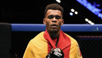 El peleador David Hervías después de una de sus peleas.