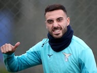 MADRID, SPAIN - DECEMBER 12: Mario Gila of SS Lazio during the SS Lazio training session before the UEFA Champions League match between Atletico Madrid and SS Lazio at Civitas Metropolitano Stadium on December 12, 2023 in Madrid, Spain. (Photo by Marco Rosi - SS Lazio/Getty Images)