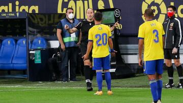 Mateu, Iza y Fali, en el Cádiz-Real Madrid.
