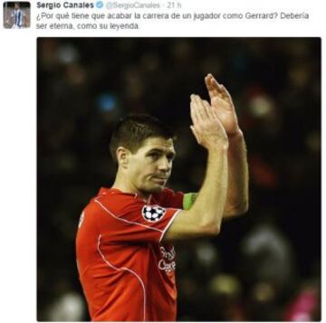 Los futbolistas homenajean a Steven Gerrard