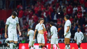 Carlo Garcia of Queretaro during the 13th round match between Toluca and Queretaro as part of the Liga BBVA MX, Torneo Apertura 2025 at Nemesio Diez Stadium, on October 18, 2025 in Toluca, Estado de Mexico, Mexico.