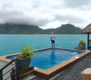 Contemplating life's bigger questions at his favourite holiday destination, Bora Bora.