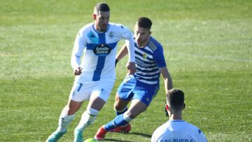 Álvaro Rey jugó sus primeros minutos con el Deportivo ante la Ponferradina.