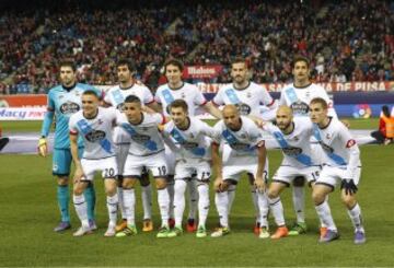 El once inicial del Deportivo. De pie: Lux, Arribas, Mosquera, Lopo y Celso Borges. Agachados: Jonathan, Fajr, Cartabia, Manuel Pablo, Laure y Bergantiños.