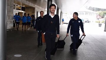 V&iacute;ctor S&aacute;nchez del Amo, a su llegada a A Coru&ntilde;a con el M&aacute;laga.