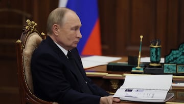 Russia's President Vladimir Putin attends a meeting with Governor of the Ivanovo region Stanislav Voskresensky in Moscow, Russia May 12, 2025. Sputnik/Alexander Kazakov/Pool via REUTERS ATTENTION EDITORS - THIS IMAGE WAS PROVIDED BY A THIRD PARTY.