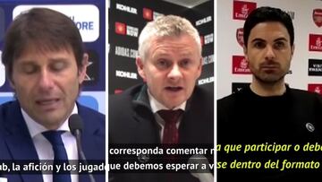 Los entrenadores se mojan con la Superliga: Conte, Arteta y otros opinan sobre el futuro del fútbol