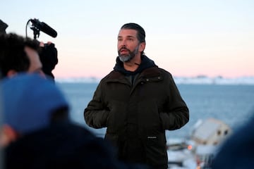 Donald Trump Jr. visits Nuuk, Greenland, on Tuesday, January 7, 2025. Donald Trump Jr. is on a private visit to Greenland. Emil Stach/Ritzau Scanpix/via REUTERS    ATTENTION EDITORS - THIS IMAGE WAS PROVIDED BY A THIRD PARTY. DENMARK OUT. NO COMMERCIAL OR EDITORIAL SALES IN DENMARK.