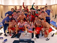 La plantilla del Atlético, tras la clasificación a la final de Copa.