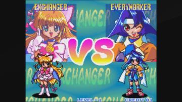Así de majos son los sprites de los personajes antes de luchar en Money Puzzle Exchanger