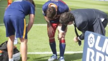 Messi, lesionado en Las Palmas.