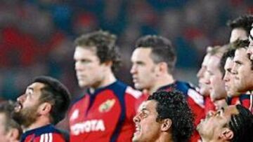 Los kiwis de Munster bailando la haka.