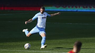 David Lomb&aacute;n, durante el M&aacute;laga - Zaragoza.