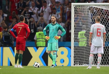 1-0. Cristiano Ronaldo y de David de Gea. el portugés marcó de penalti el primer gol.