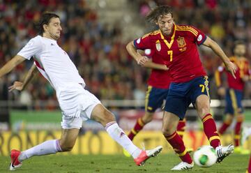 Michu durante su encuentro con España