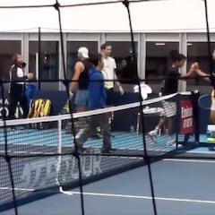 Nadal entrenó con Mochizuki, campeón júnior de Wimbledon, y se cruzó con Medvedev