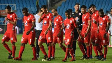 Jugadores de Am&eacute;rica de Cali tras un partido por Liga &Aacute;guila.