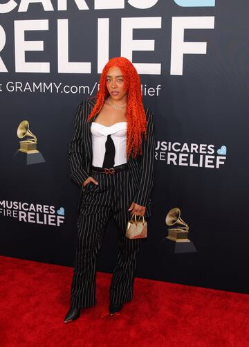 Kara Cannella posa en la alfombra roja de los Grammys 2025 en ell Crypto.com Arena situado en la ciudad de Los ?ngeles, en California.