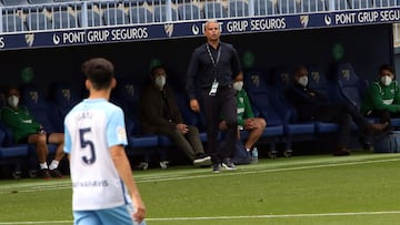 Sergio Pellicer, durante el Málaga - Fuenlabrada.
