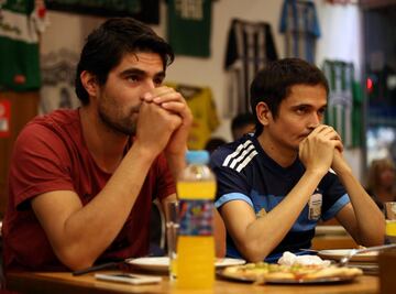 Argentine fans reacts after Ecuador scored their first goal.