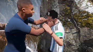 Messi y Mbappé se lían a tortas en esta cinemática modificada de God of War