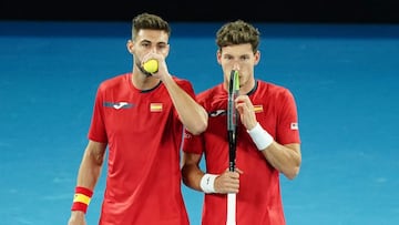 Granollers y Carre&ntilde;o, durante su partido de ATP Cup.