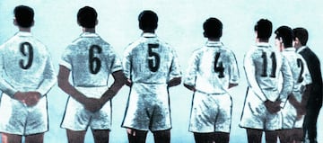Una de las grandes aportaciones del conjunto madridista a la historia del f¨²tbol espa?ol fue la introducci¨®n de los dorsales en la espalda de los jugadores. De ese modo, el 23 de noviembre de 1947, el Real Madrid se convirti¨® en el primer equipo espa?ol que us¨® n¨²meros en el f¨²tbol espa?ol. La idea, de Pablo Hern¨¢ndez Coronado, cuaj¨® y la Federaci¨®n impuso en 1948 que todos los equipos numerasen a sus jugadores de la misma manera que el equipo blanco.