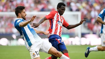 Arona Sane con el primer equipo del Atlético.