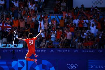 Duco Telgenkamp celebra el 4-0 de los 'Oranje'.