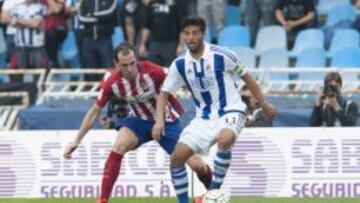 Godín, frente a Vela en Anoeta.