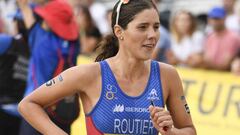 La triatleta Carolina Routier compite en la prueba de Copa del Mundo de Triatl&oacute;n celebrada en Madrid.