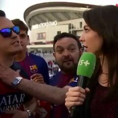 Una periodista francesa a un hincha en la final de Copa: "¡No me toques!"
