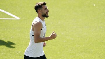 Luis Mu&ntilde;oz durante el entrenamiento de este mi&eacute;rcoles.