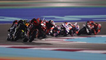 MotoGP - Grand Prix of Qatar - Lusail International Circuit, Lusail, Qatar - November 19, 2023 Ducati Lenovo Team's Francesco Bagnaia in action as he leads during the MotoGP race REUTERS/Ibraheem Al Omari