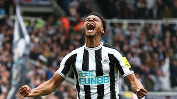 Newcastle (United Kingdom), 23/04/2023.- Jacob Murphy of Newcastle celebrates after scoring the 1-0 opening goal during the English Premier League soccer match between Newcastle United and Tottenham Hotspur in Newcastle, Britain, 23 April 2023. (Reino Unido) EFE/EPA/ADAM VAUGHAN EDITORIAL USE ONLY. No use with unauthorized audio, video, data, fixture lists, club/league logos or 'live' services. Online in-match use limited to 120 images, no video emulation. No use in betting, games or single club/league/player publications
