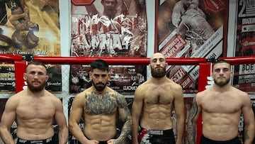 Merab Dvalishvili y Aleksandre Topuria, juntos en el UFC 312