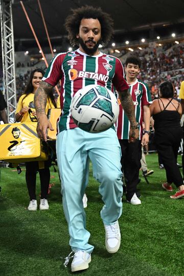 Marcelo con la camiseta del Fluminense.