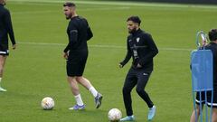 Peybernes, durante un entrenamiento reciente del M&aacute;laga.