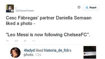 A la novia de Cesc 'le gusta' que Messi siga al Chelsea