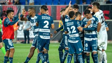 AME6708. HARRISON (ESTADOS UNIDOS), 30/07/2024.- Jugadores de Pachuca celebran luego de ganar este martes, en un partido de la Leagues Cup entre Pachuca y NY Red Bulls en el Red Bull Arena en Harrison, NJ (EE.UU.) EFE/ Ángel Colmenares