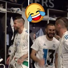 En pleno festejo, Ramos le hace una broma a Benzema