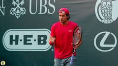 Tommy Haas celebra su victoria ante Reilly Opelka en su debut en el torneo del US Men&acute;s Clay Court en Houston.