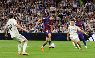 Fermín marca el 1-1 al Real Madrid. 