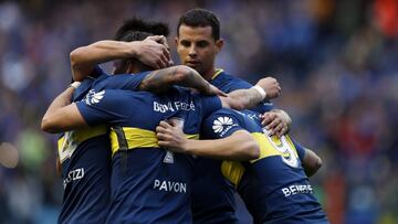Buenos Aires 1 Octubre 2017
Super Liga 2017
Boca Juniors vs Chacarita Juniors por la 5ta fecha en el Estadio La Bombonera.
Gol y festejos de Cristian Pavon de Boca Juniors
Foto Ortiz Gustavo