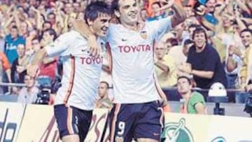 <b>DECISIVOS. </b>David Villa y Fernando Morientes tienen buena culpa, con sus goles, del gran arranque de campaña del Valencia.