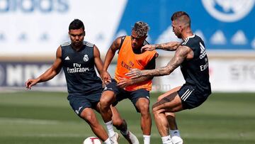 31/08/18 PRIMER ENTRENAMIENTO DE MARIANO CON EL REAL MADRID CASEMIRO SERGIO RAMOS
FOTO:REALMADRID.COM