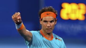 Rafael Nadal, durante la disputa del Mubadala World Tennis.