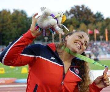 Natalia Duco sorprendió y logró un bronce en el lanzamiento de la bala.